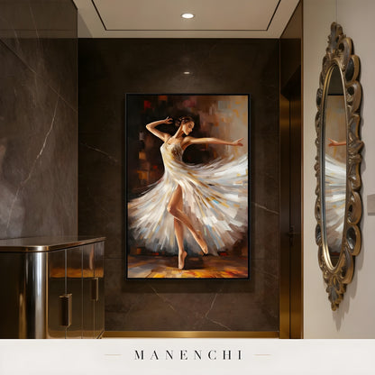 Midnight Ballerina Waltz portrait displayed in hallway art display