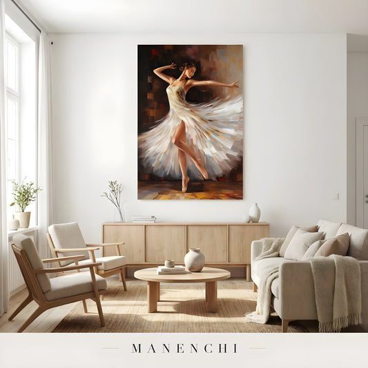 Midnight Ballerina Waltz - original hand-painted portrait by Manenchi