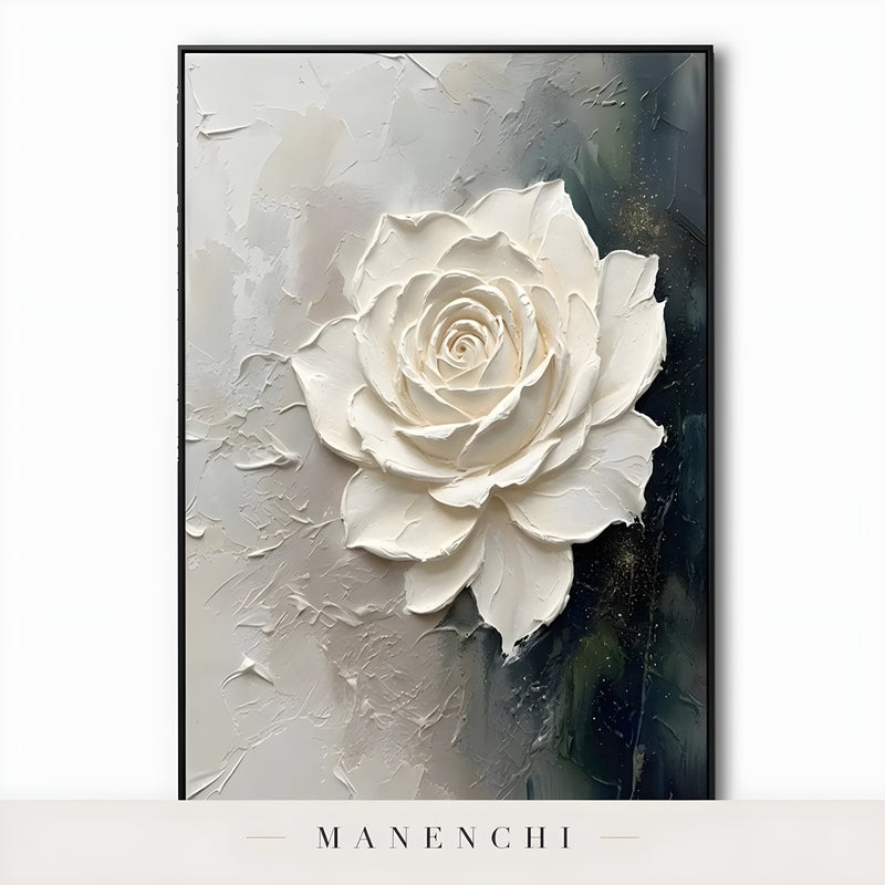 Midnight Botanical Bloom - original hand-painted abstract painting by Manenchi
