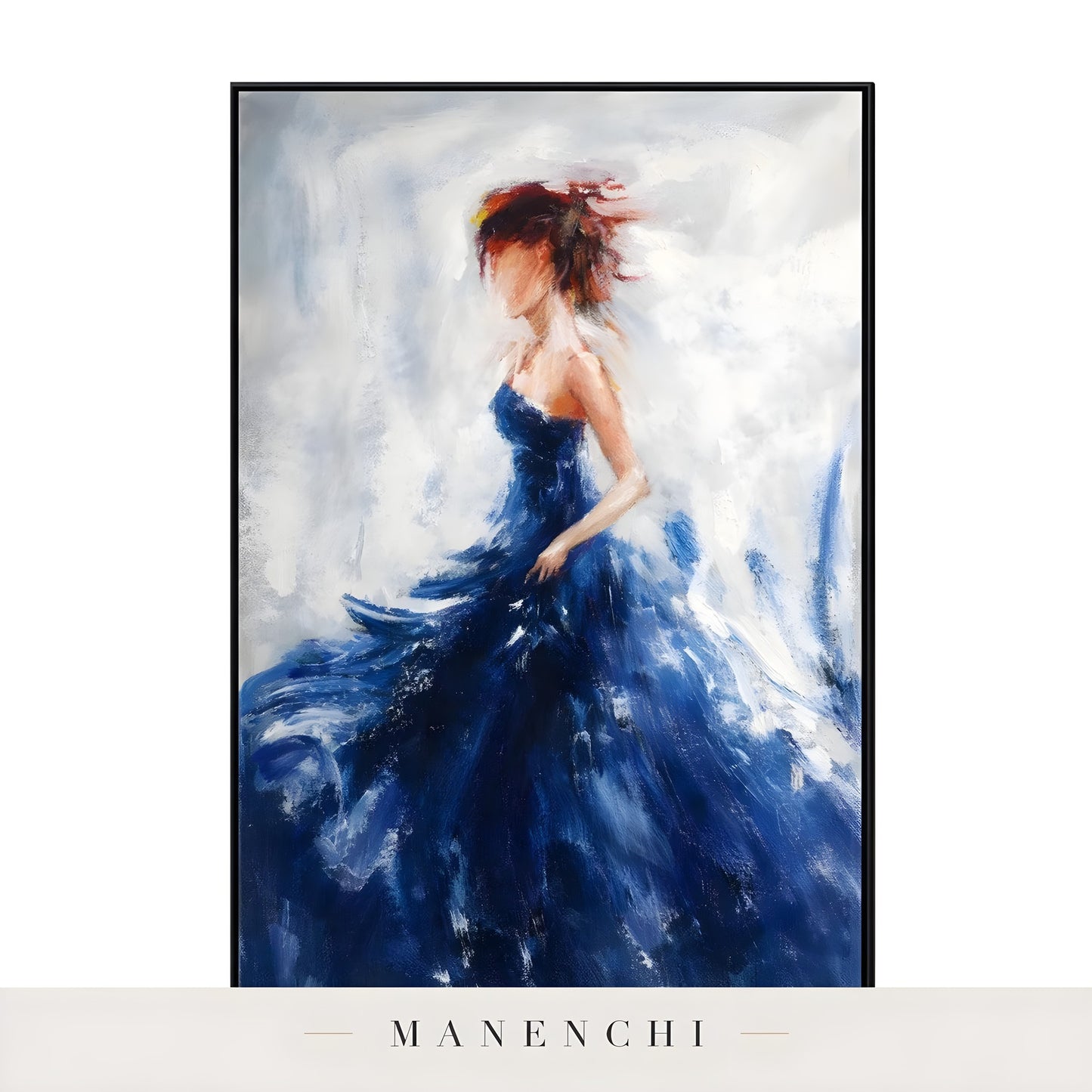 Midnight Gala Silhouette portrait displayed in original painting print