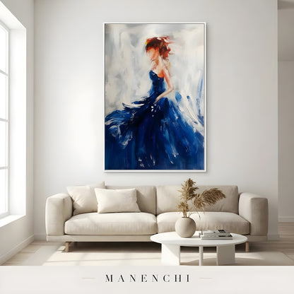 Midnight Gala Silhouette - original hand-painted portrait by Manenchi