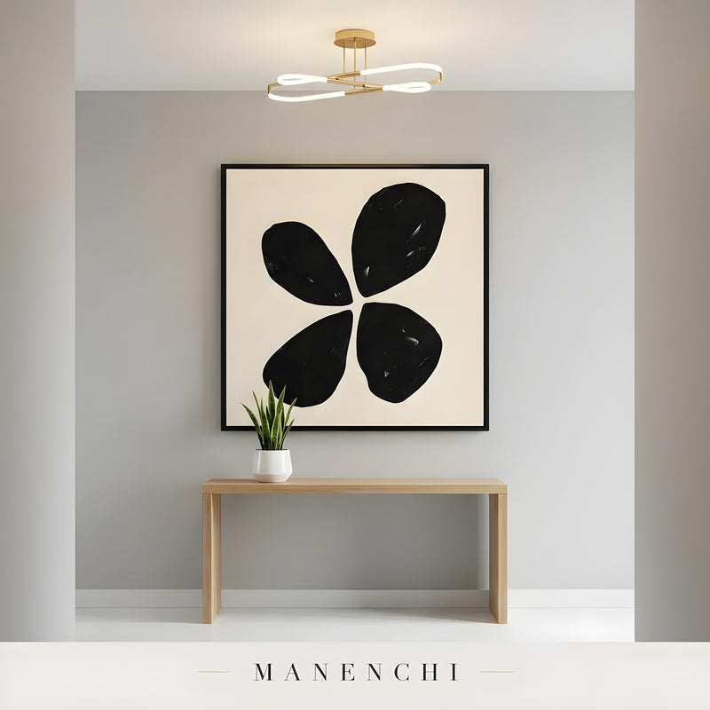 Minimalist Petals abstract painting displayed in entryway hallway