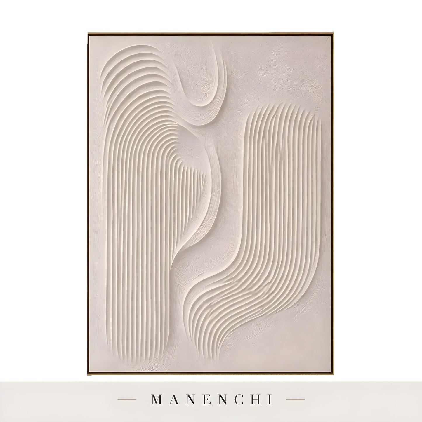 Minimalist Sculptural Flow abstract painting displayed in vertical wall art print