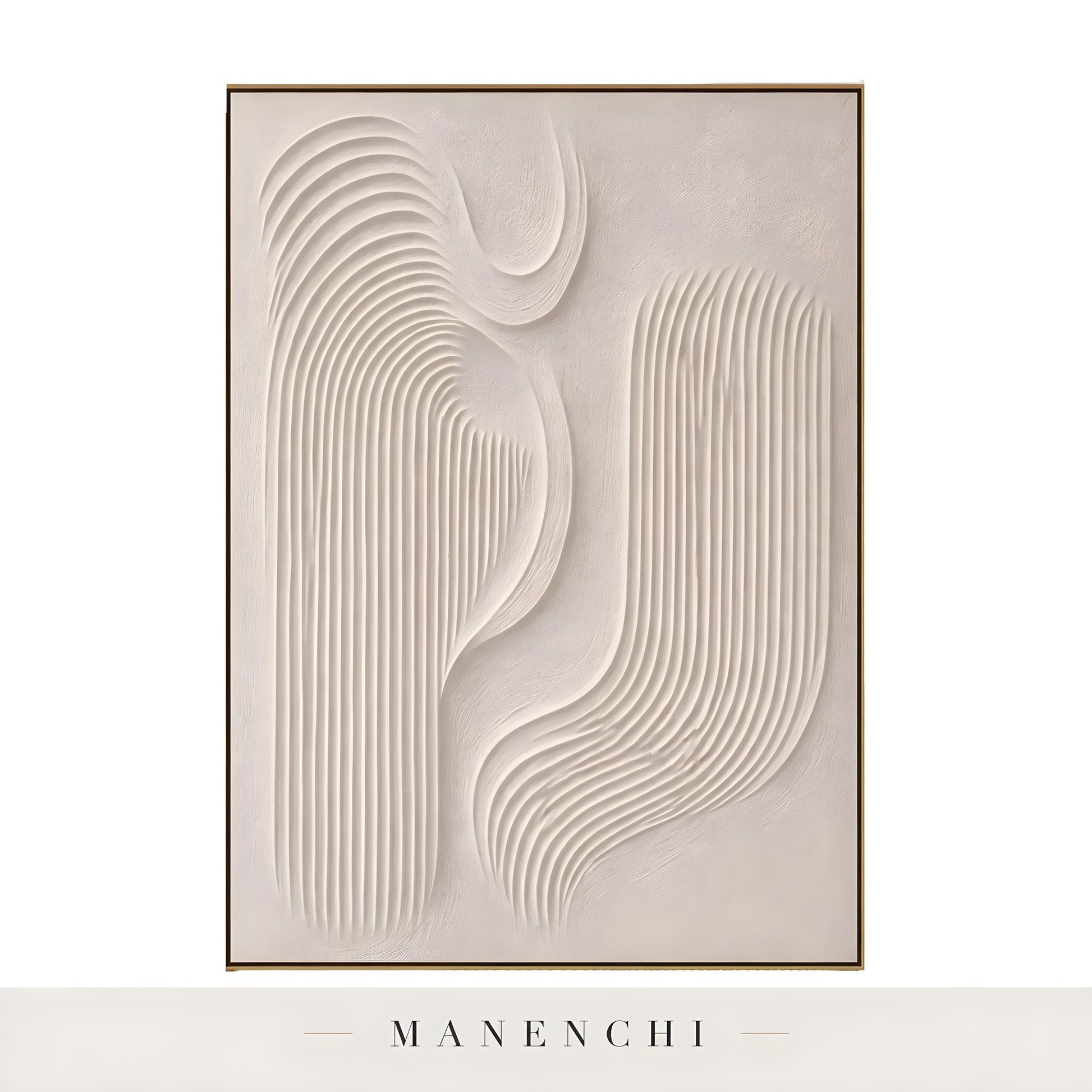 Minimalist Sculptural Flow abstract painting displayed in vertical wall art print