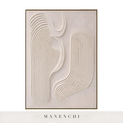 Minimalist Sculptural Flow abstract painting displayed in vertical wall art print