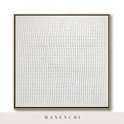 Minimalist Sculptural Monochrome abstract painting displayed in framed monochrome painting