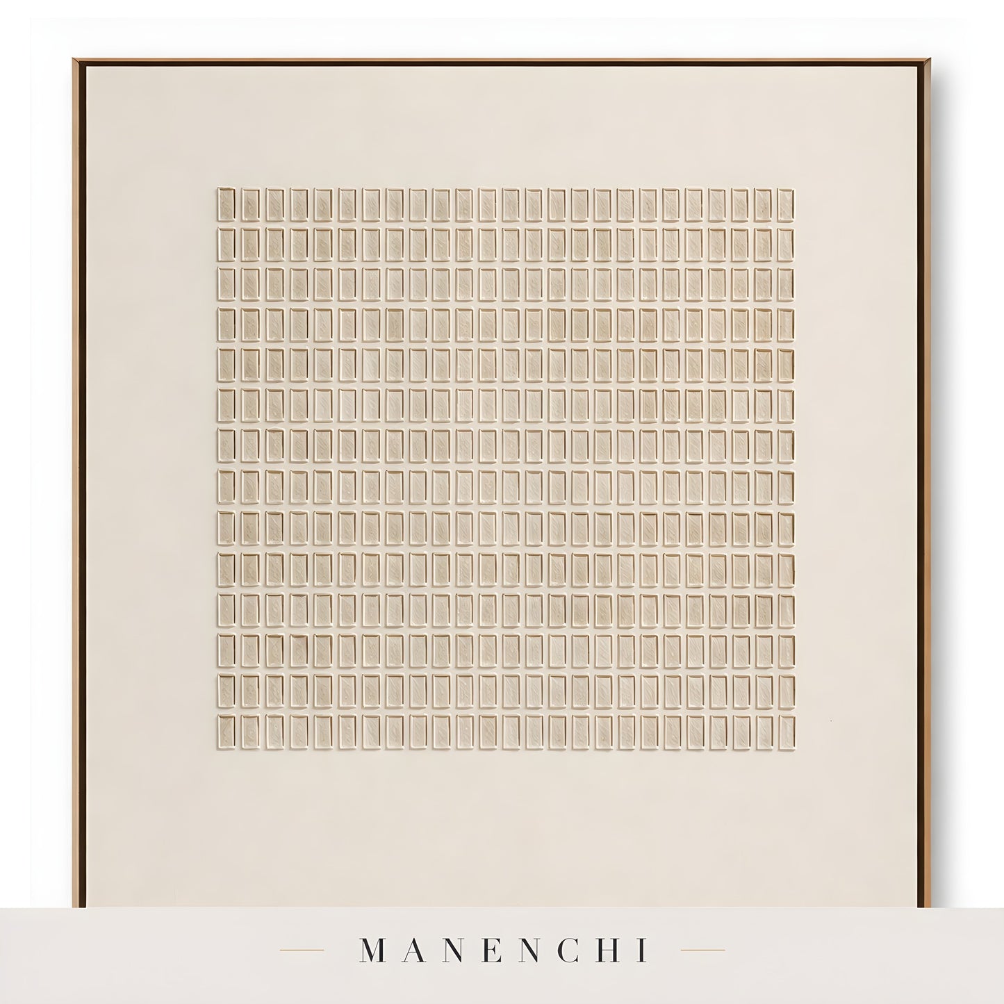 Minimalist Tonal Grid - original hand-painted abstract painting by Manenchi