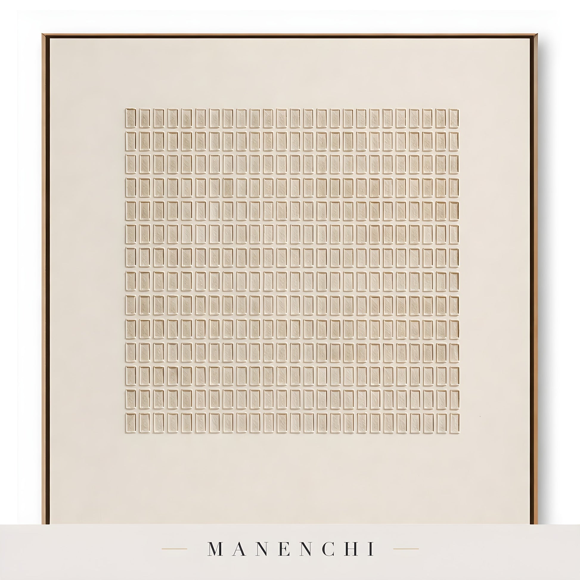 Minimalist Tonal Grid - original hand-painted abstract painting by Manenchi