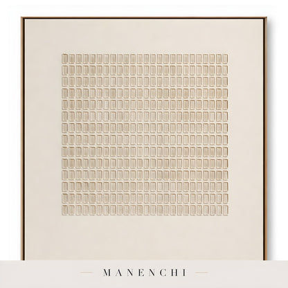 Minimalist Tonal Grid - original hand-painted abstract painting by Manenchi
