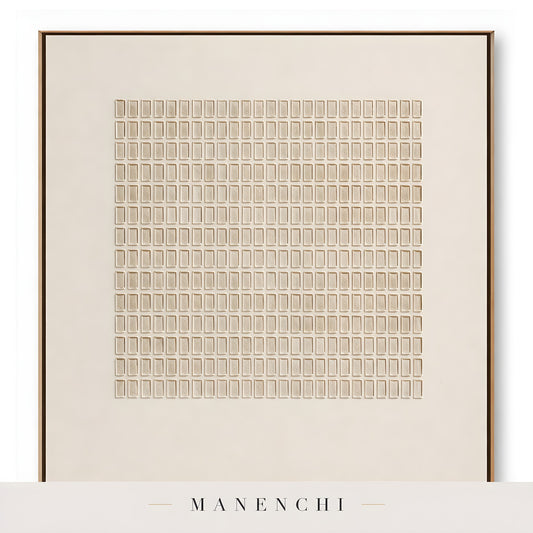 Minimalist Tonal Grid - original hand-painted abstract painting by Manenchi