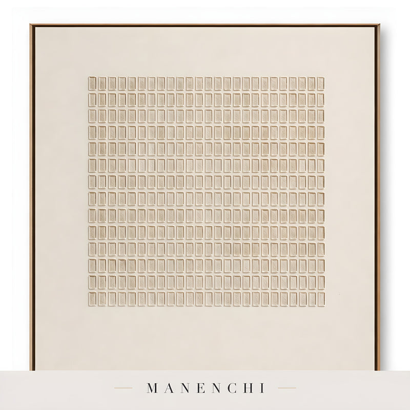 Minimalist Tonal Grid - original hand-painted abstract painting by Manenchi