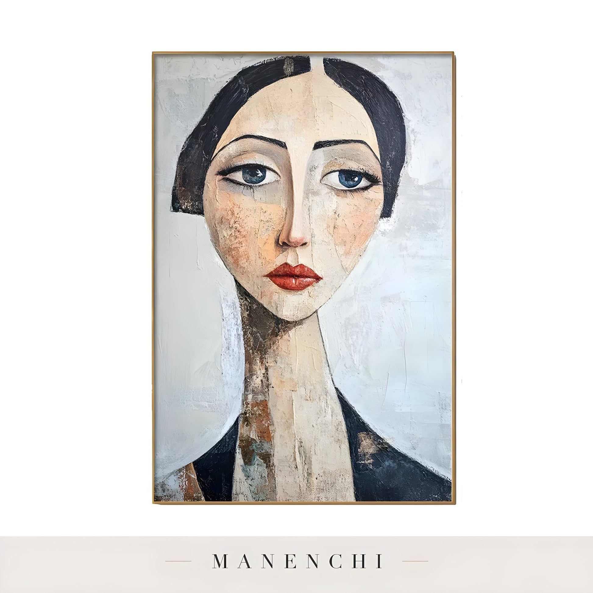 Modern Muse Portrait - original hand-painted abstract painting by Manenchi