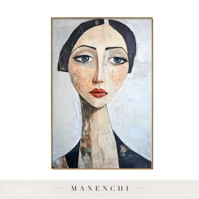 Modern Muse Portrait - original hand-painted abstract painting by Manenchi
