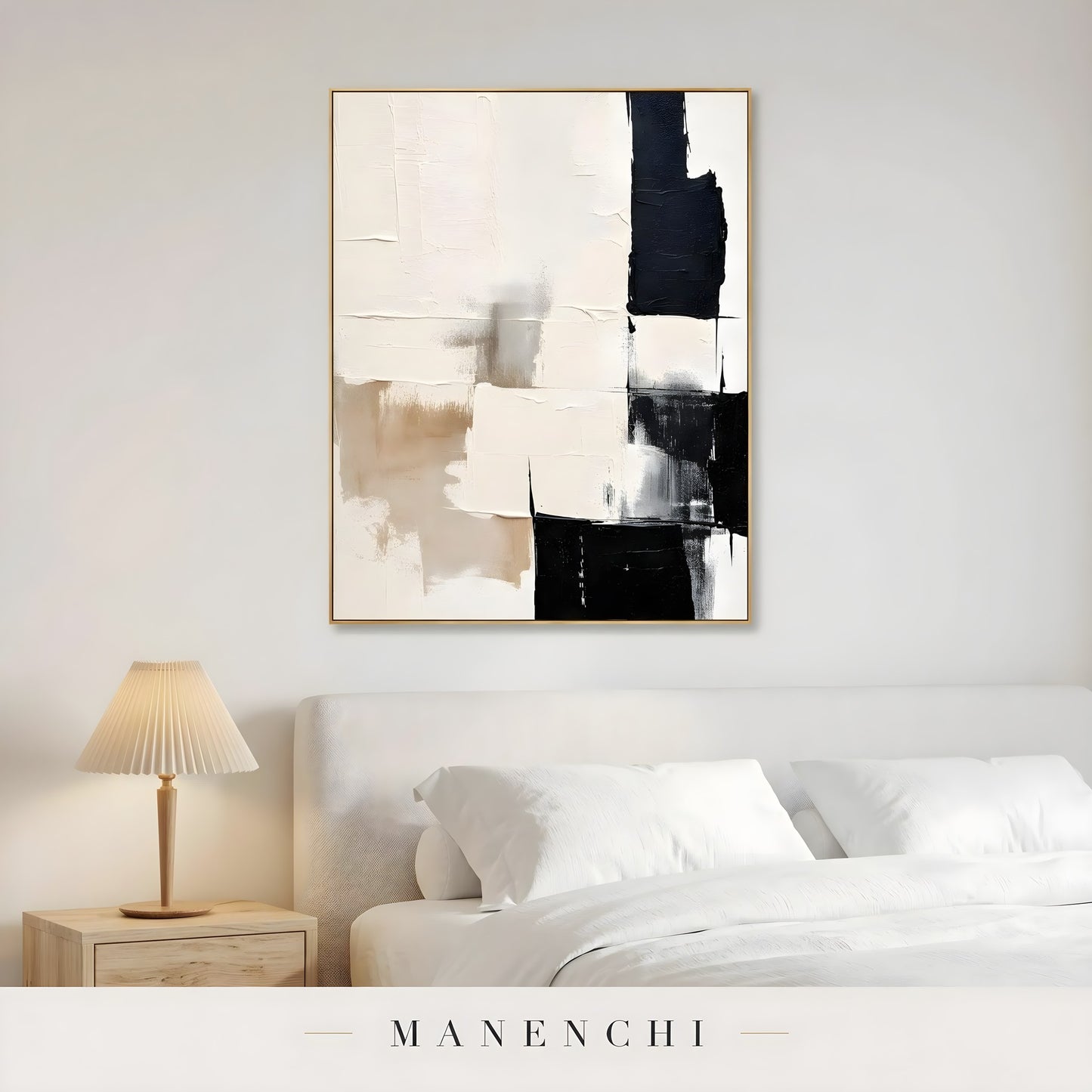 Monochromatic Equilibrium - original hand-painted abstract painting by Manenchi