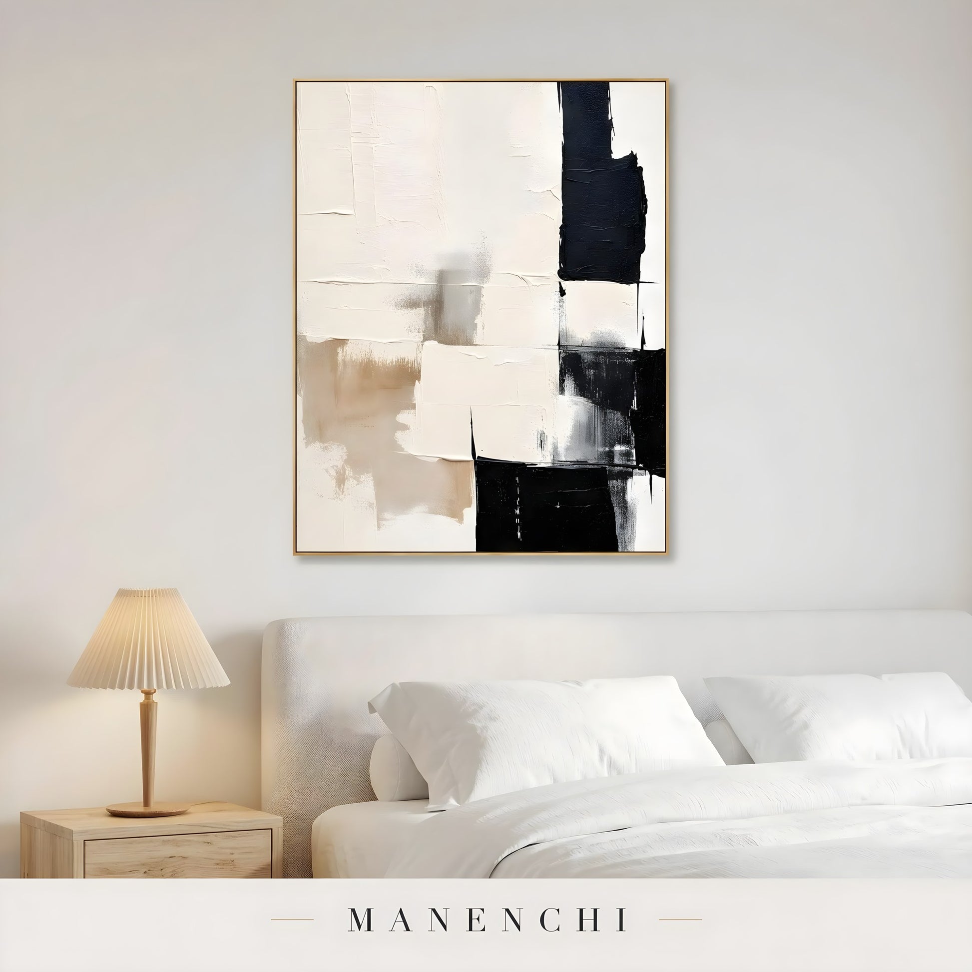 Monochromatic Equilibrium - original hand-painted abstract painting by Manenchi