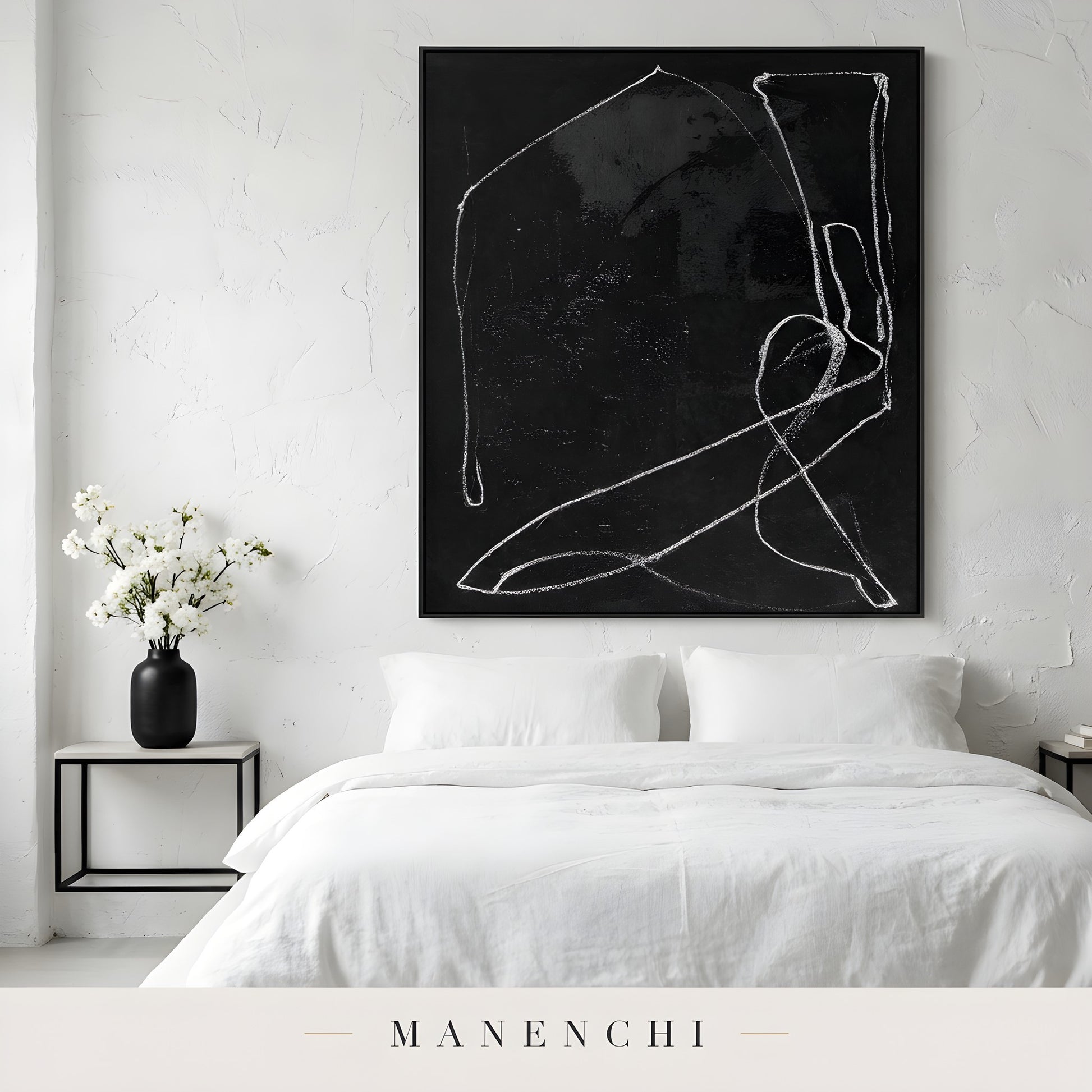 Monochromatic Essence - original hand-painted abstract painting by Manenchi