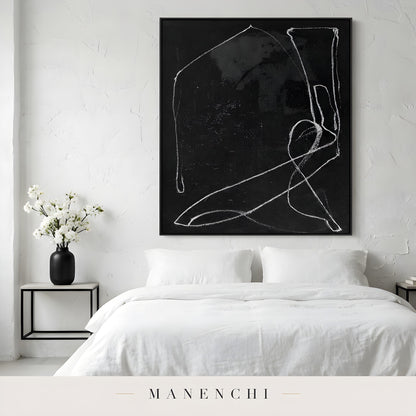 Monochromatic Essence - original hand-painted abstract painting by Manenchi