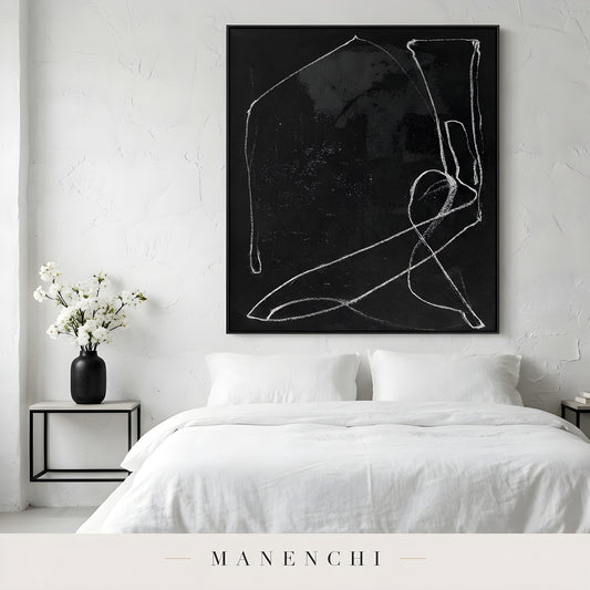 Monochromatic Essence - original hand-painted abstract painting by Manenchi