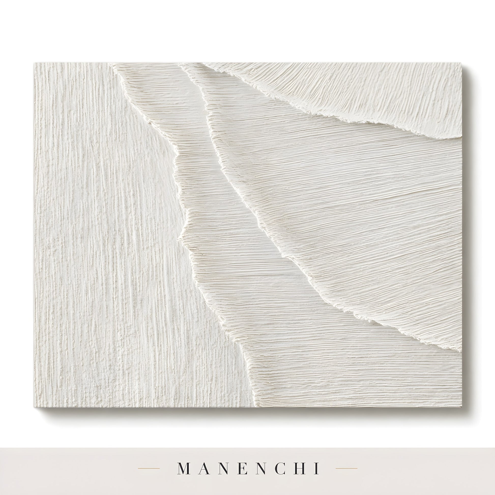 Monochromatic Sculpted Dunes - original hand-painted abstract painting by Manenchi