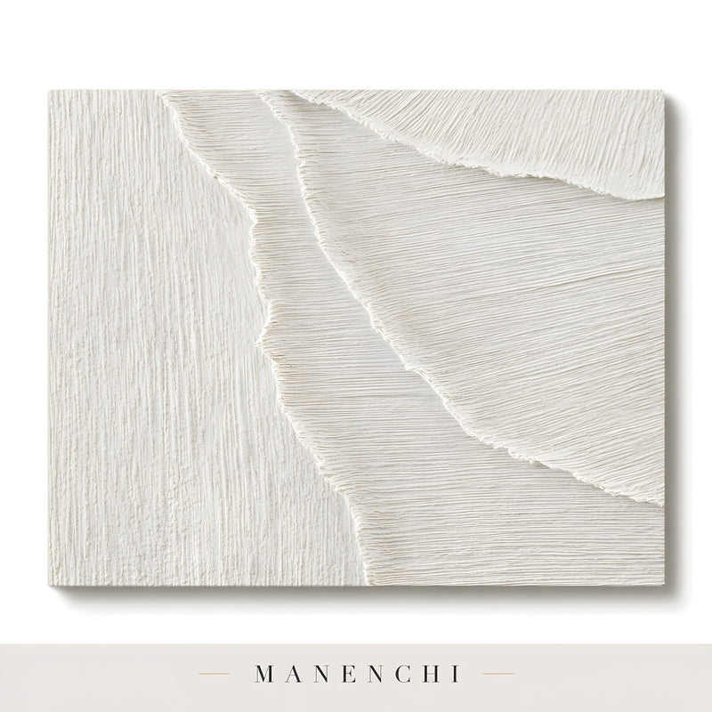 Monochromatic Sculpted Dunes - original hand-painted abstract painting by Manenchi