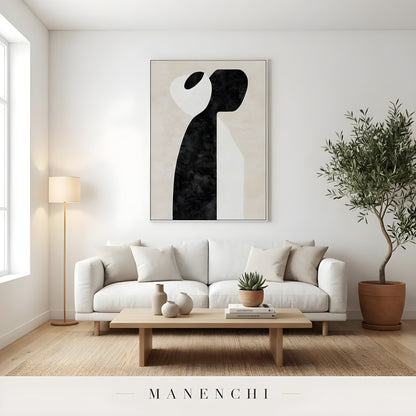 Monochromatic Solitude - original hand-painted abstract painting by Manenchi
