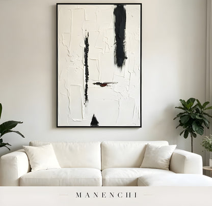Monochrome Structural Essence - original hand-painted abstract painting by Manenchi