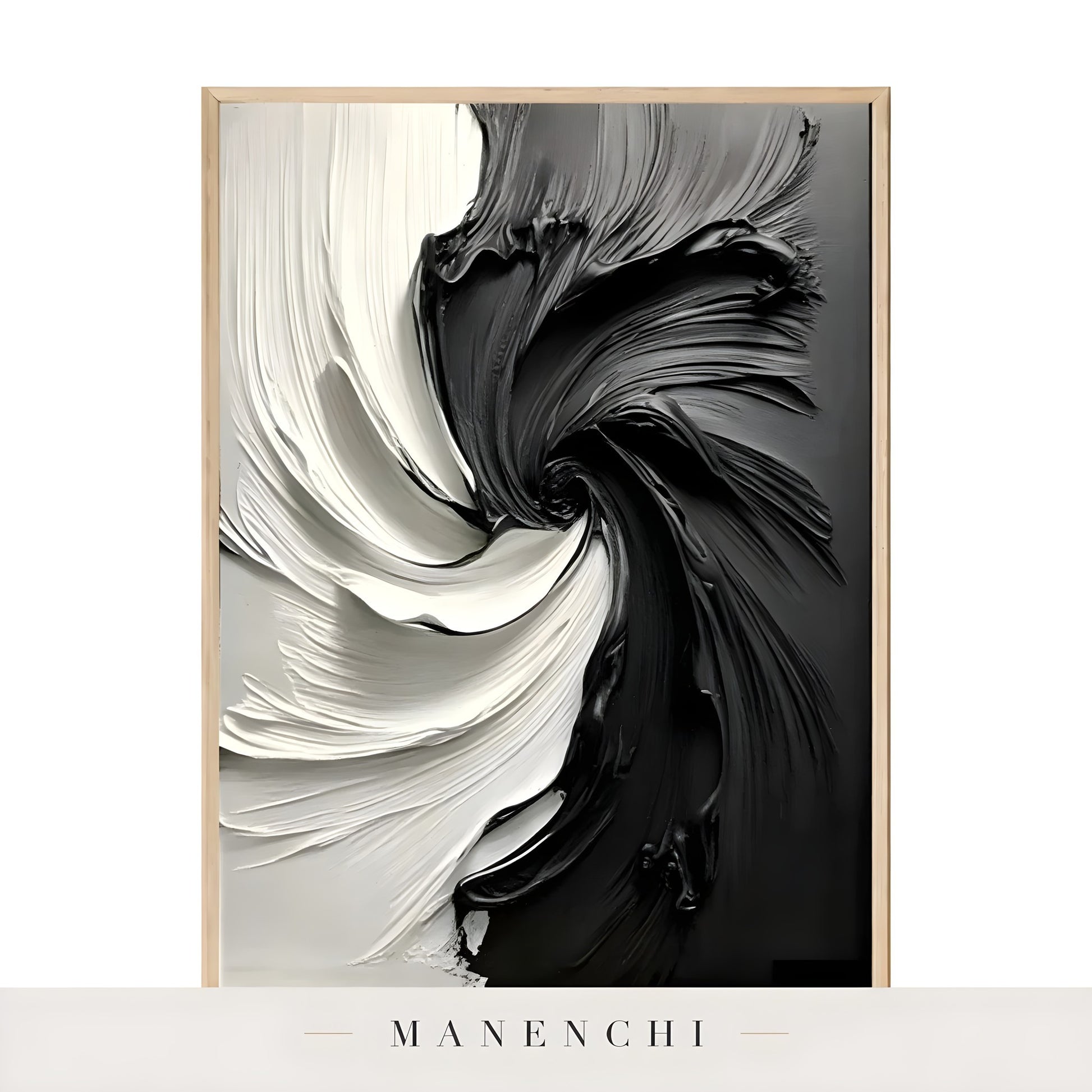 Monochrome Vortex - original hand-painted abstract painting by Manenchi
