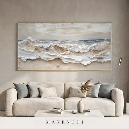 Oceanic Strata - original hand-painted abstract painting by Manenchi