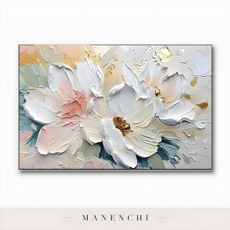 Opulent Floral Radiance - original hand-painted abstract painting by Manenchi