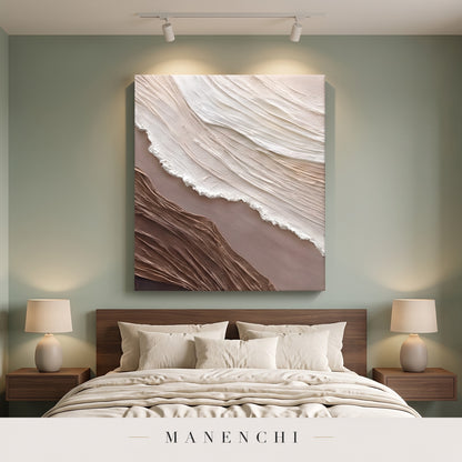 Organic Flow abstract painting displayed in a modern bedroom