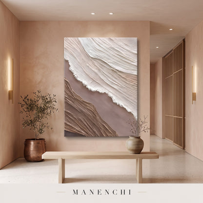 Organic Flow abstract painting displayed in a hallway
