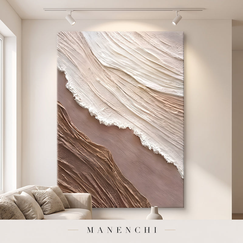 Organic Flow abstract painting displayed in a modern living room