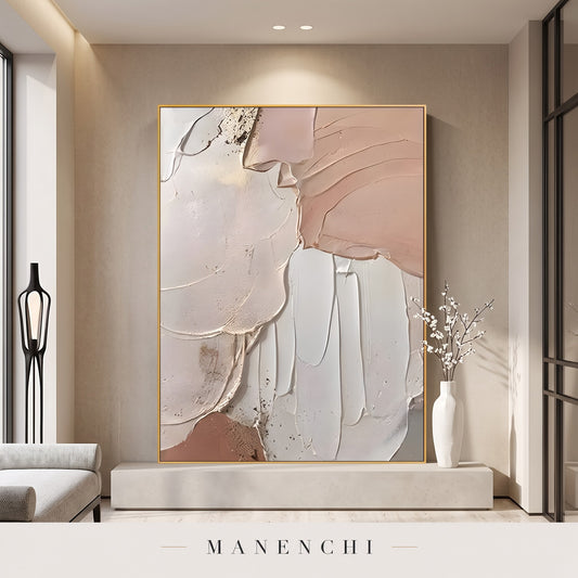 Organic Grace abstract painting displayed in an entryway