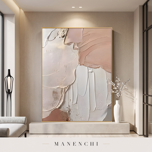 Organic Grace abstract painting displayed in an entryway