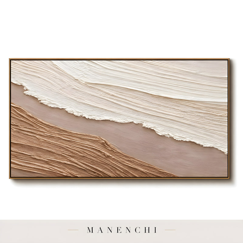 Close-up detail of the textured brushwork in Organic Sand Dunes
