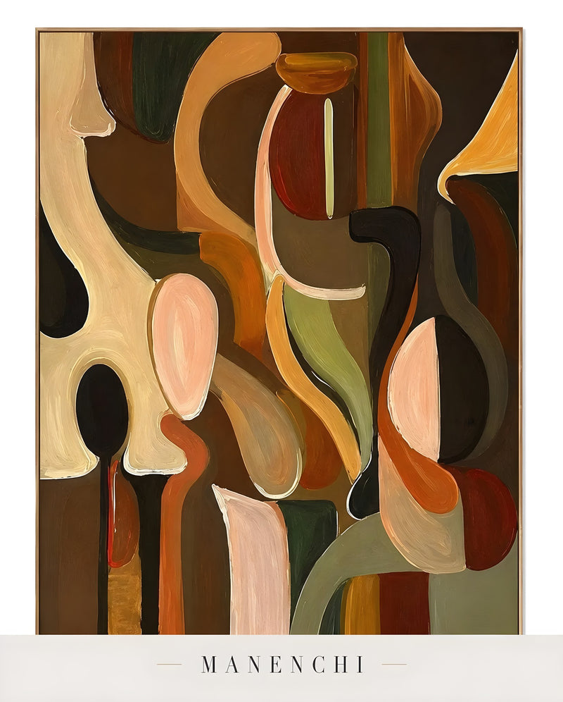 Organic Tonal Abstraction abstract painting displayed in painting isolated view