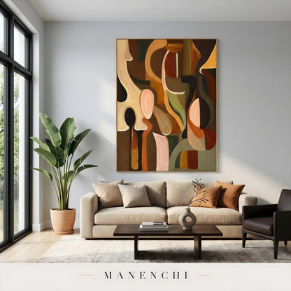 Organic Tonal Abstraction - original hand-painted abstract painting by Manenchi