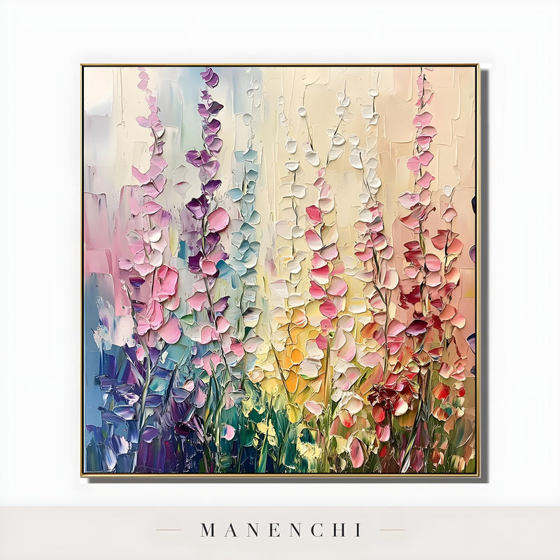 Pastel Botanical Rhapsody - original hand-painted abstract painting by Manenchi