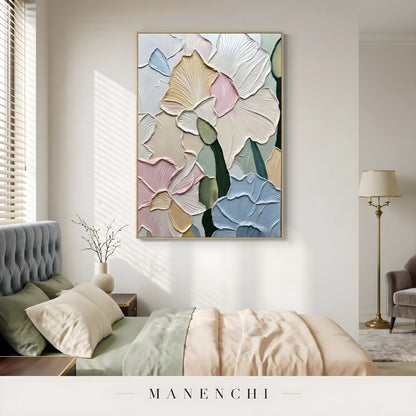 Pastel Petal Mosaic - original hand-painted abstract painting by Manenchi
