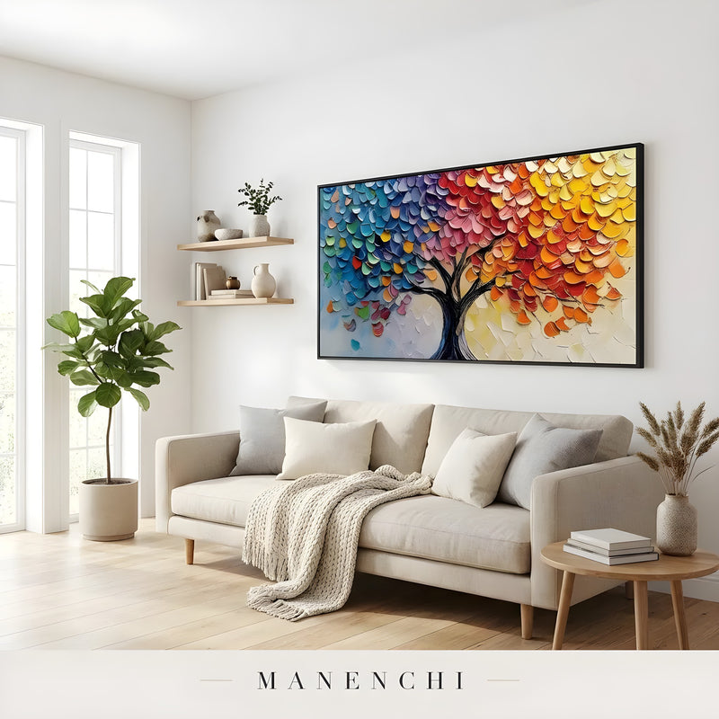 Prismatic Arboreal Cascade - original hand-painted abstract painting by Manenchi