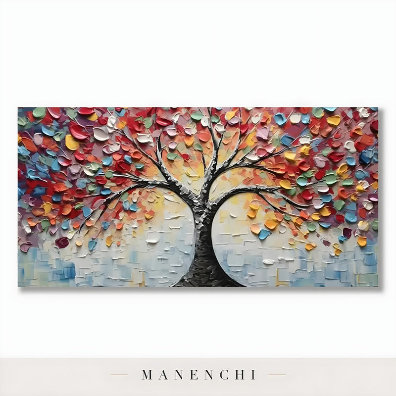 Prismatic Arboreal Radiance abstract painting displayed in isolated painting art print