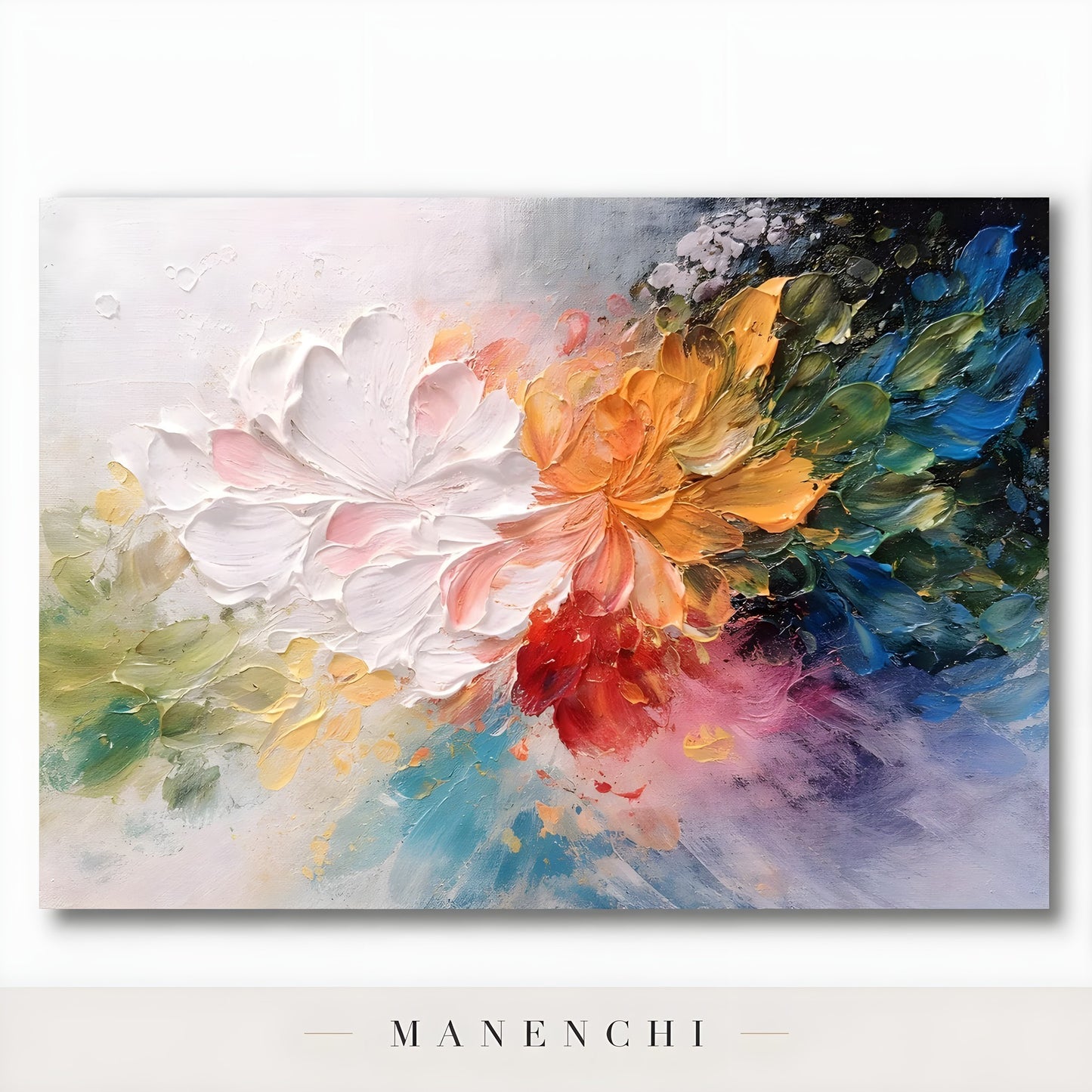 Prismatic Botanical Rhapsody - original hand-painted abstract painting by Manenchi
