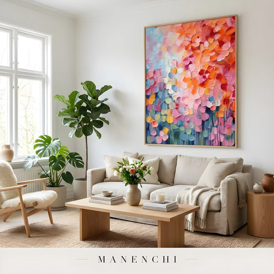 Prismatic Petal Solstice - original hand-painted abstract painting by Manenchi