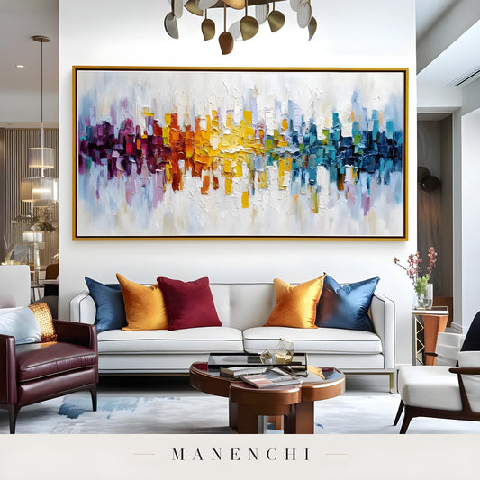 Prismatic Spectrum Resonance - original hand-painted abstract painting by Manenchi