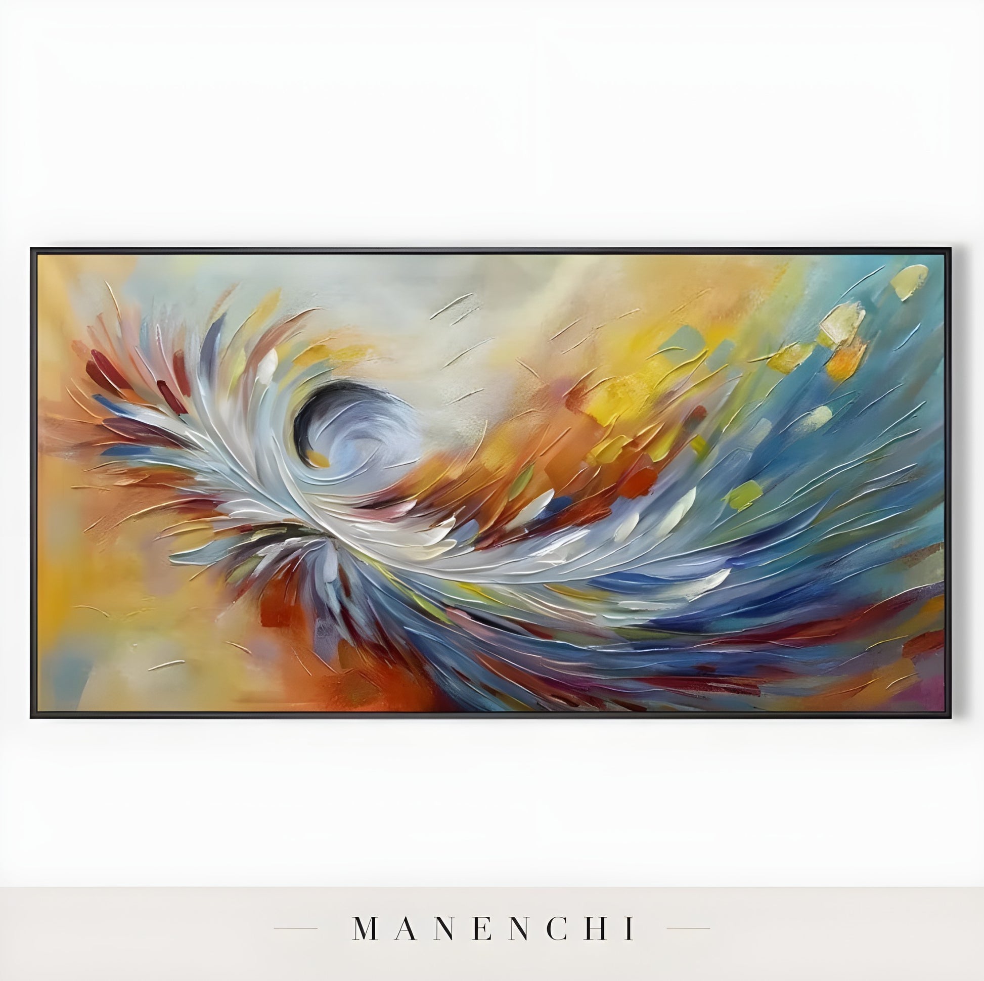 Prismatic Velocity Swirl - original hand-painted abstract painting by Manenchi