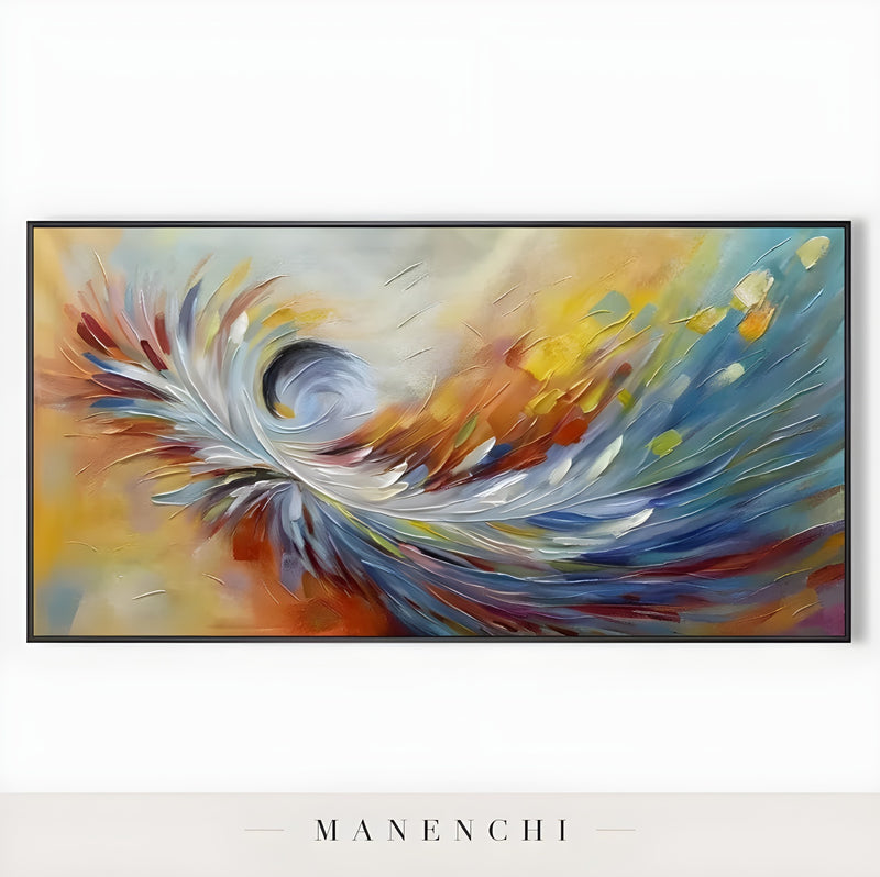 Prismatic Velocity Swirl - original hand-painted abstract painting by Manenchi