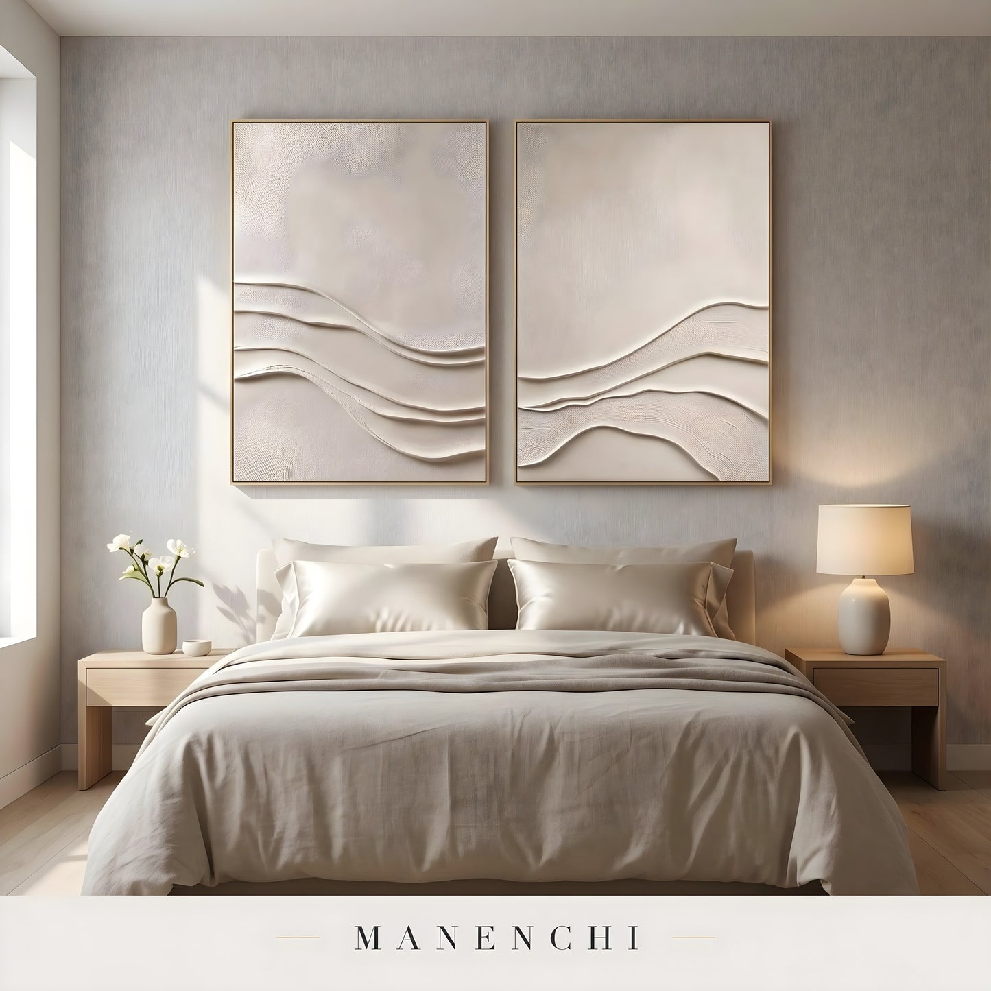 Quiet Currents - original hand-painted abstract painting by Manenchi