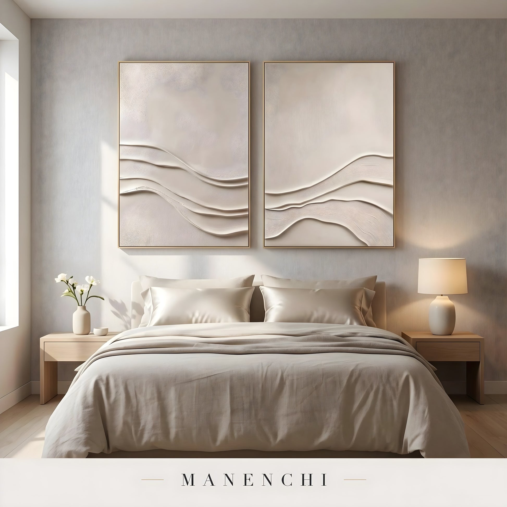 Quiet Currents - original hand-painted abstract painting by Manenchi