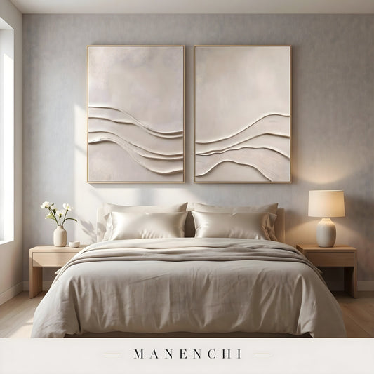 Quiet Currents - original hand-painted abstract painting by Manenchi