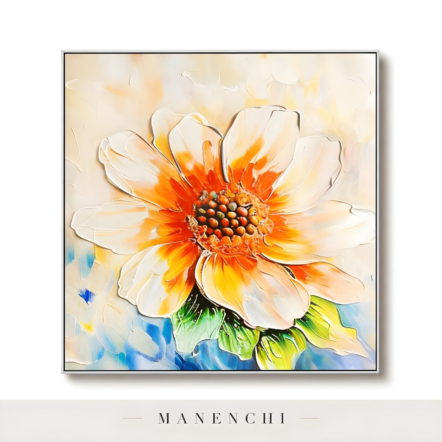 Radiant Solar Bloom abstract painting displayed in standalone painting view